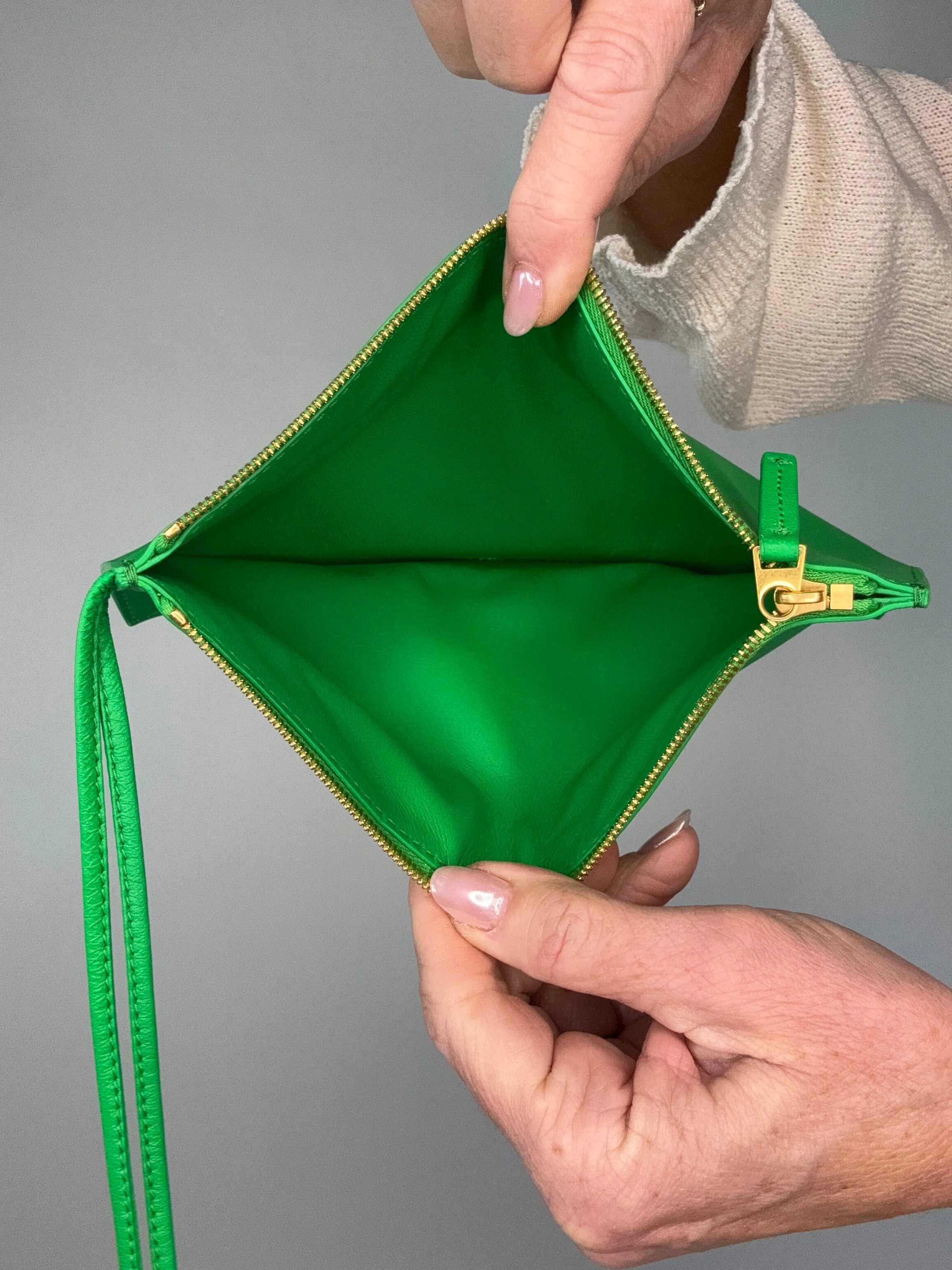 Bottega Veneta Small Green Arco Bag With Pouch
