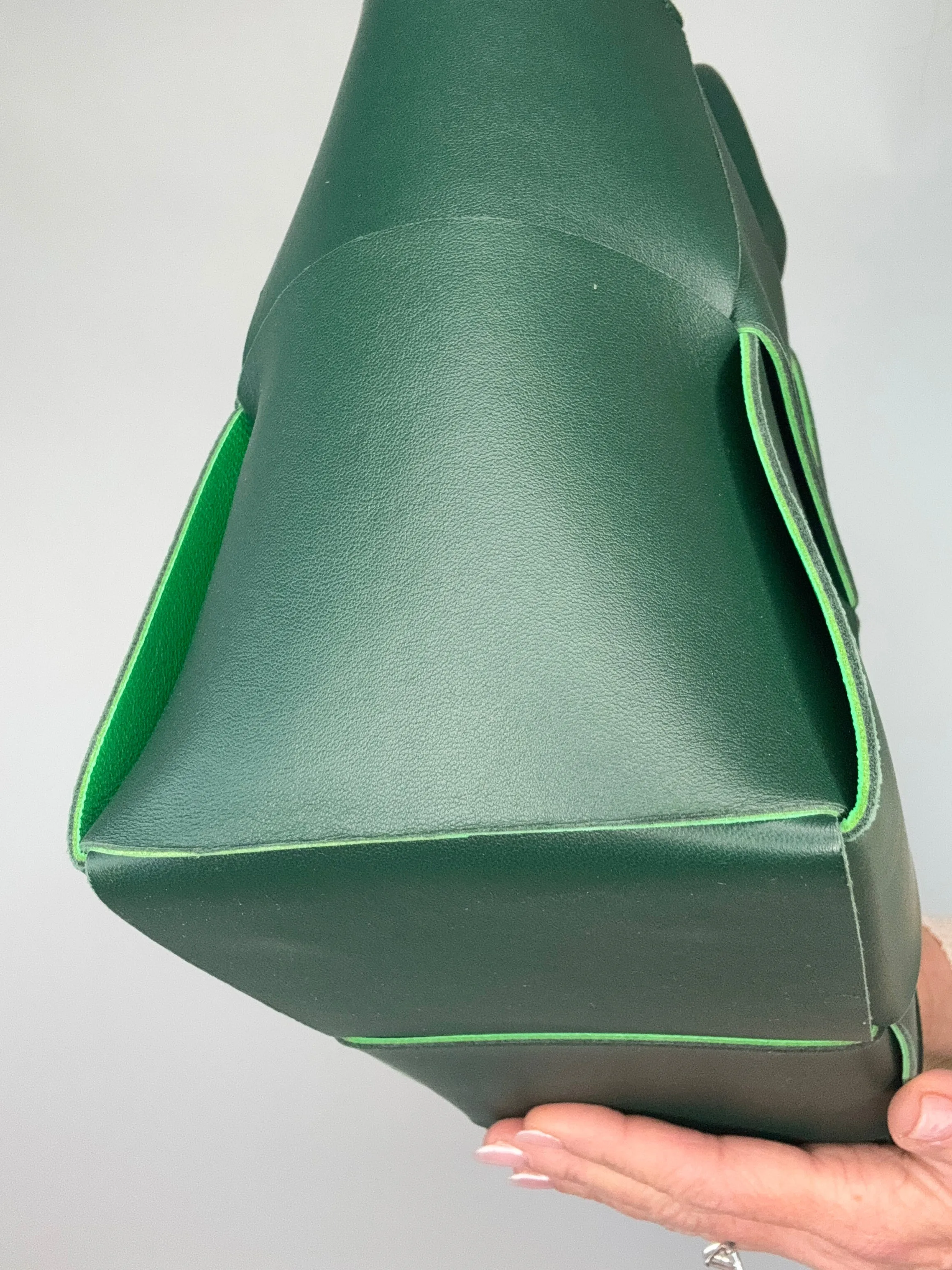 Bottega Veneta Small Green Arco Bag With Pouch