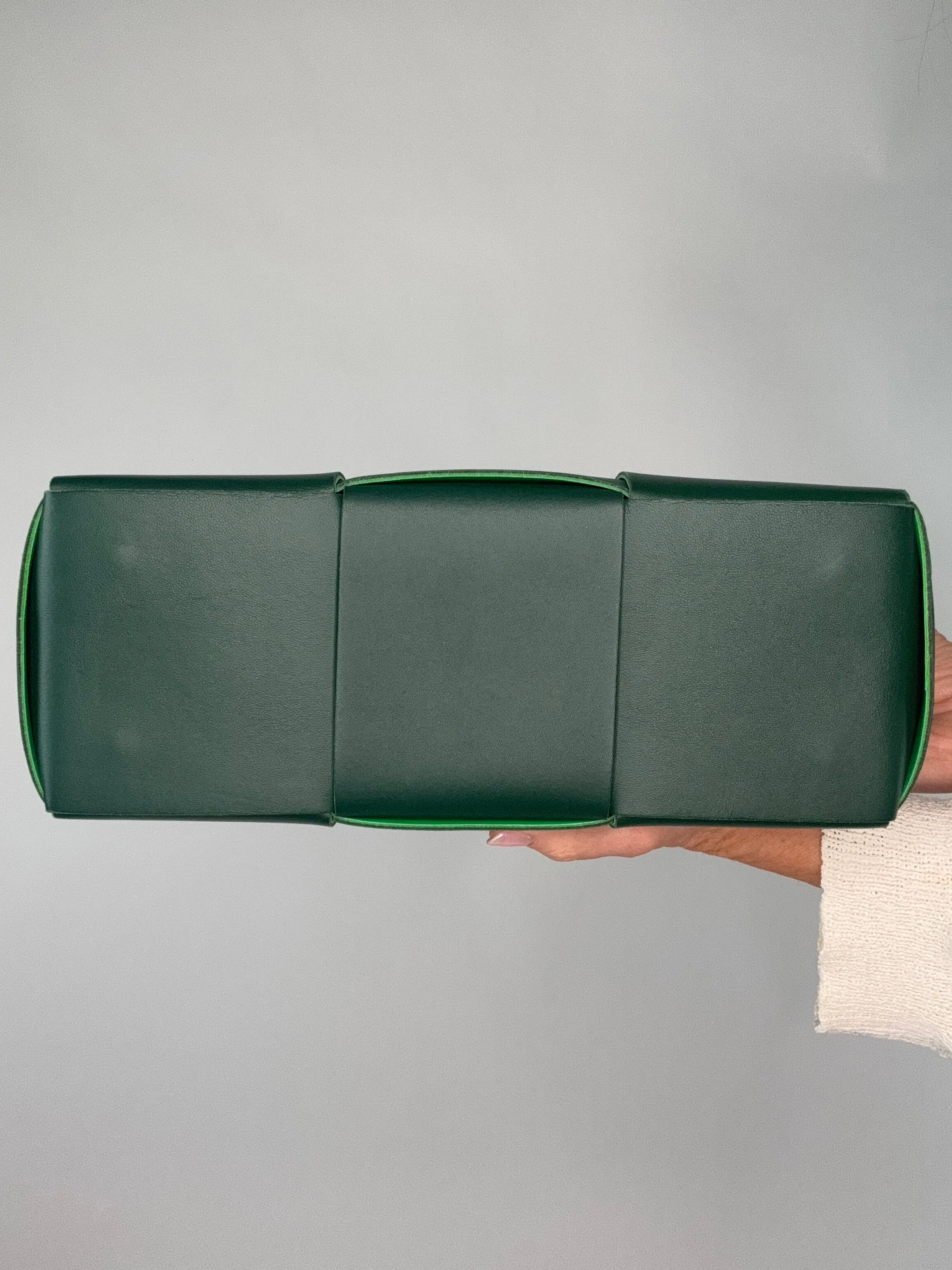 Bottega Veneta Small Green Arco Bag With Pouch