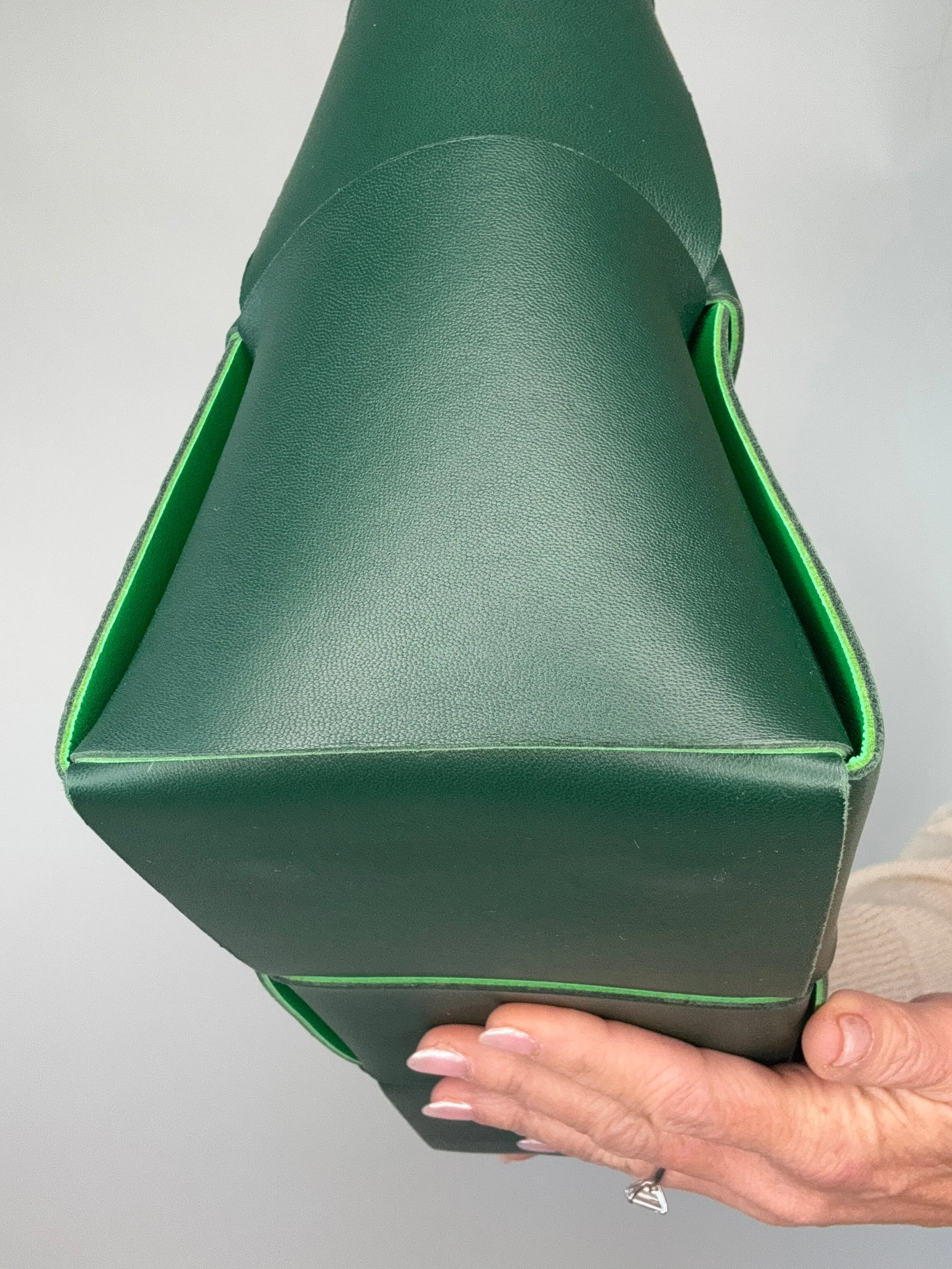 Bottega Veneta Small Green Arco Bag With Pouch