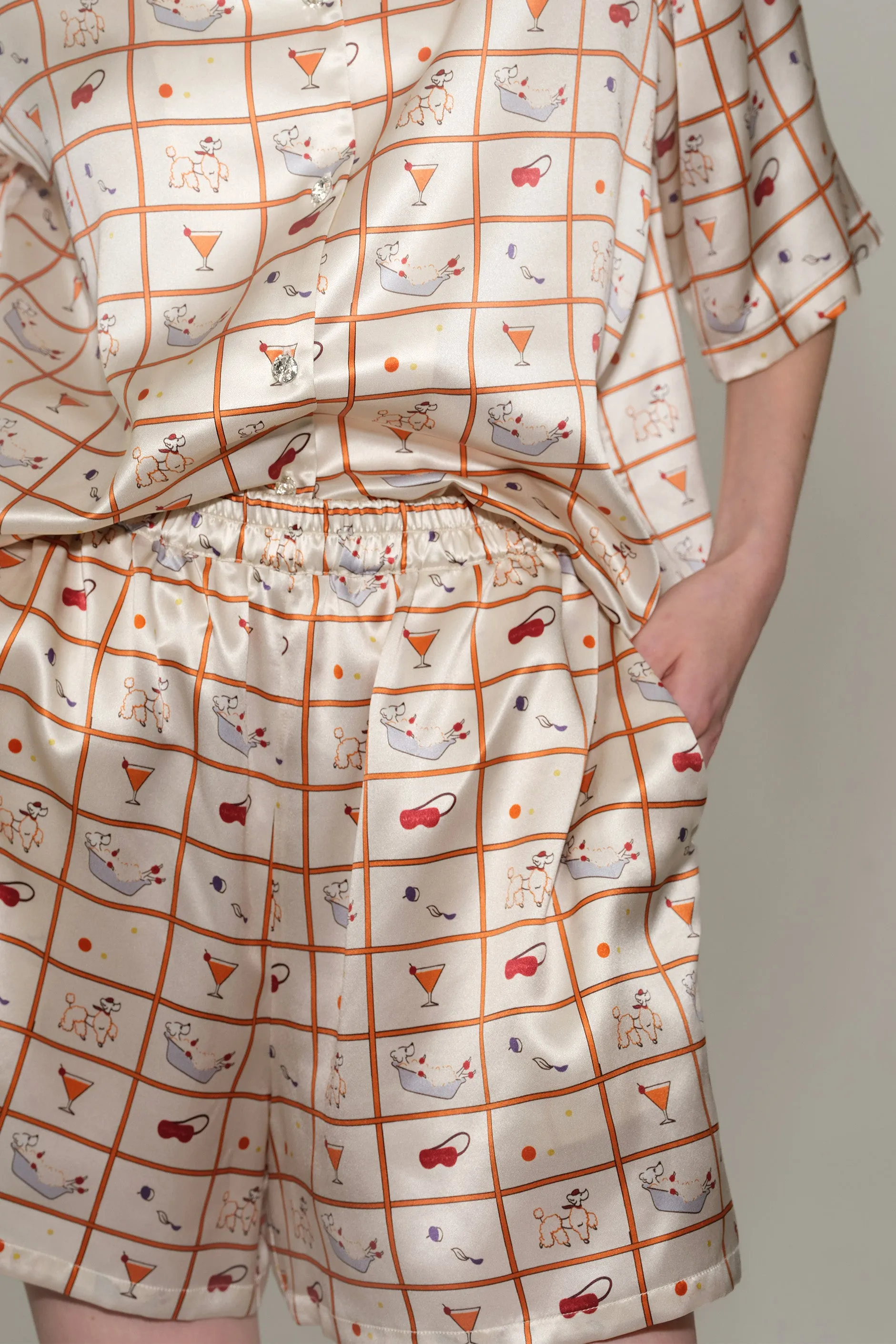 Bubble Pup Checkered Silk Set