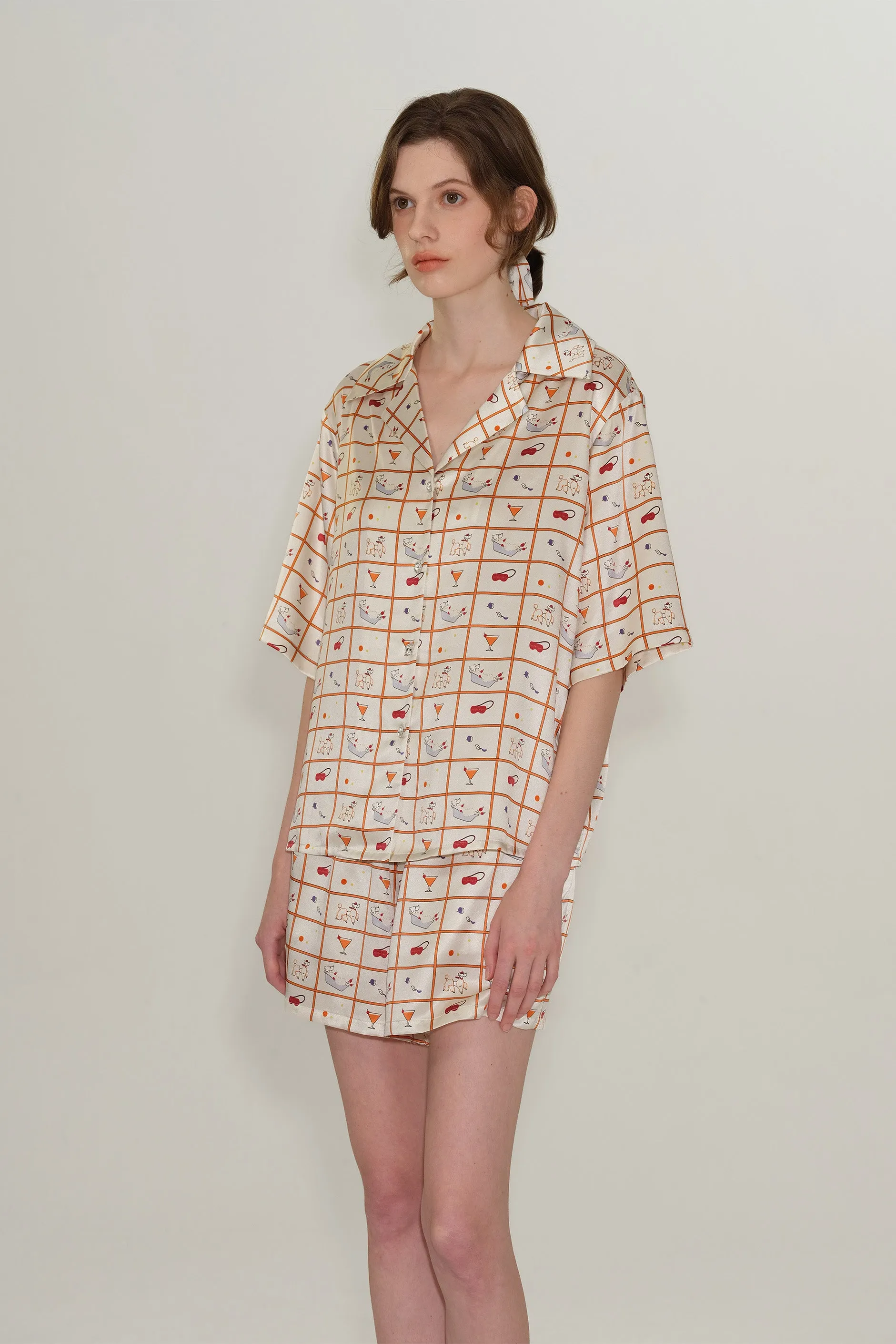 Bubble Pup Checkered Silk Set