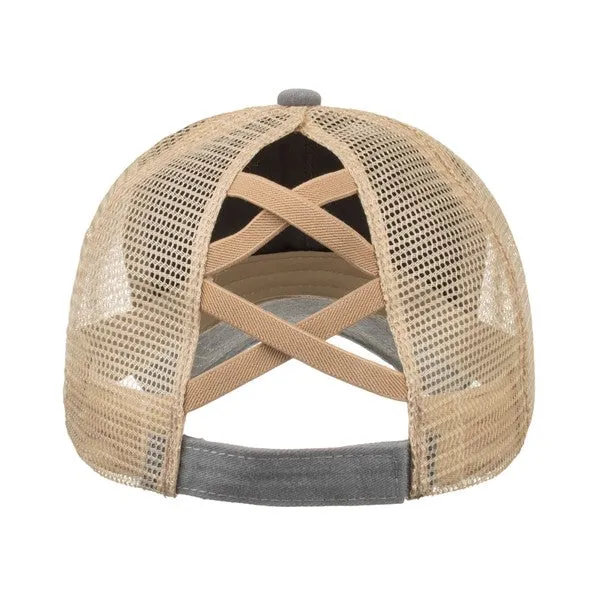#C3Babe Crisscross Ponytail Baseball Cap
