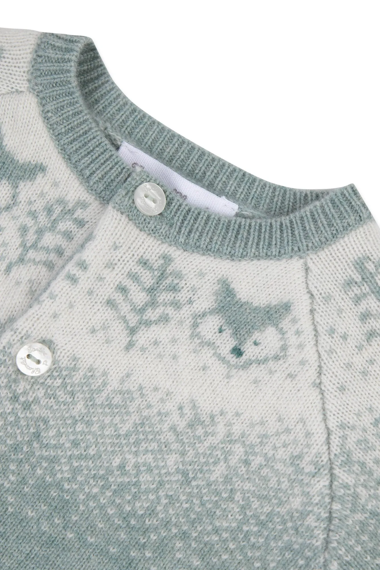 Cardigan - Green Jacquard
