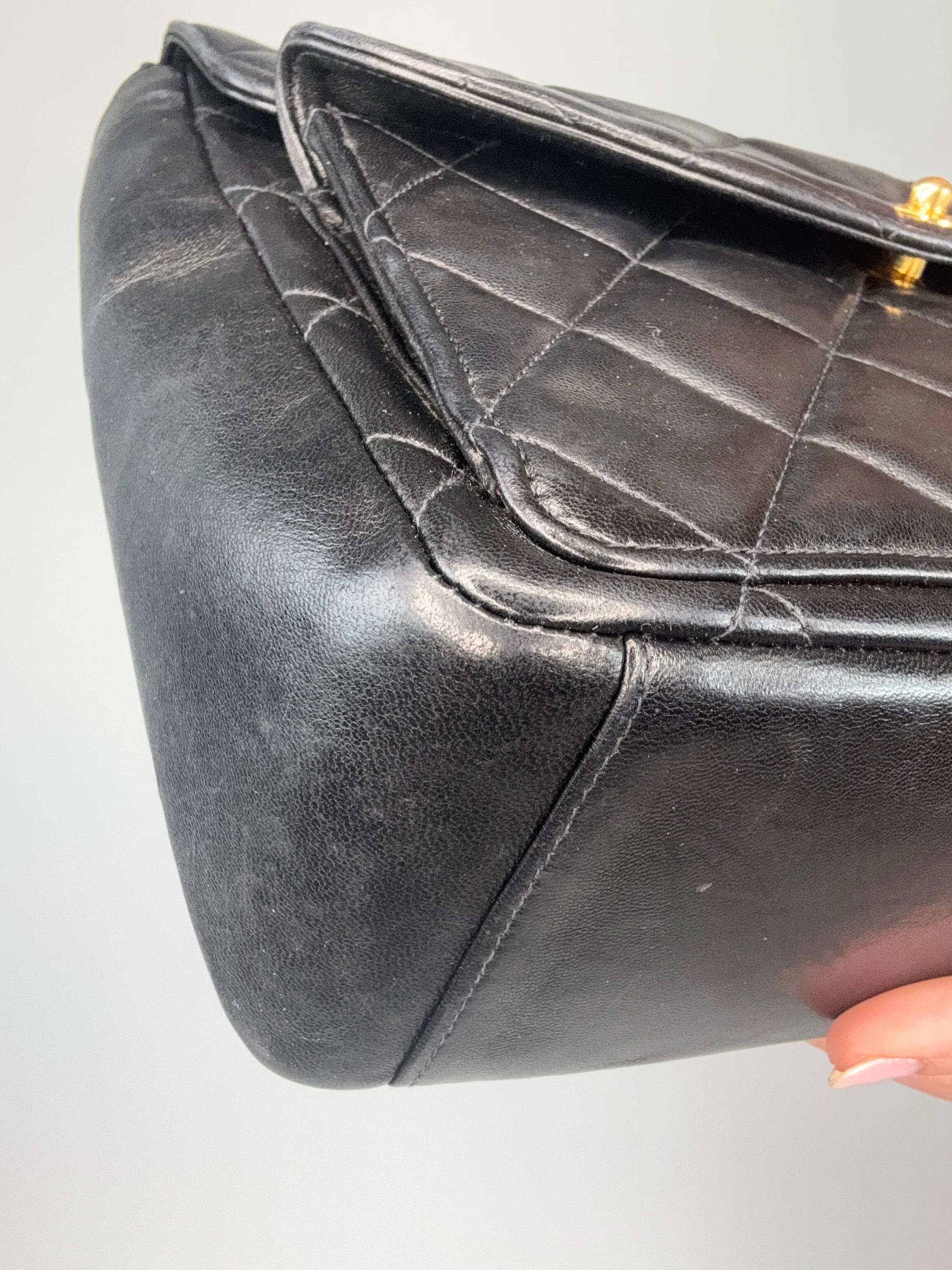 Chanel Vintage Double Turnlock Ulta Rare Lambskin Bag