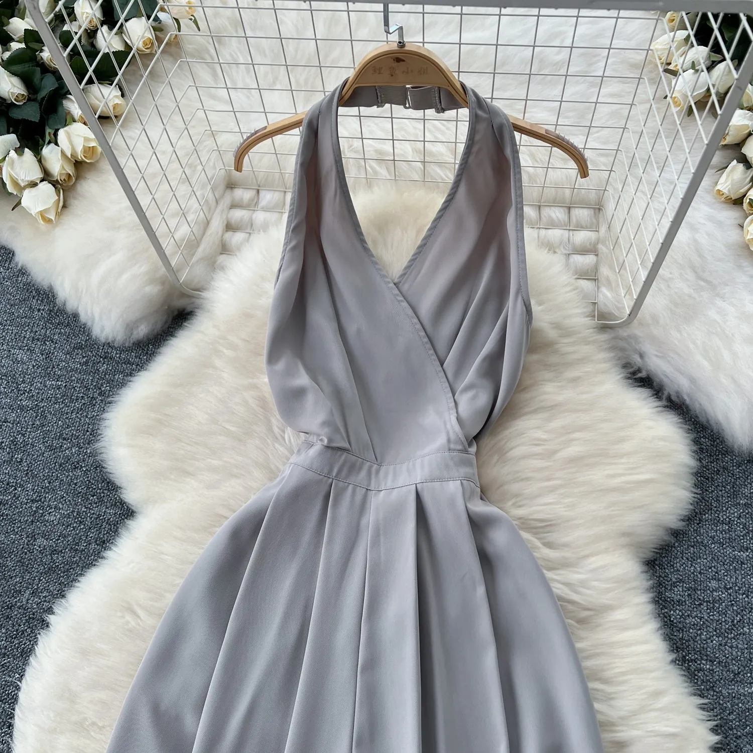 Chic Backless V-neck Halter Jumpsuits