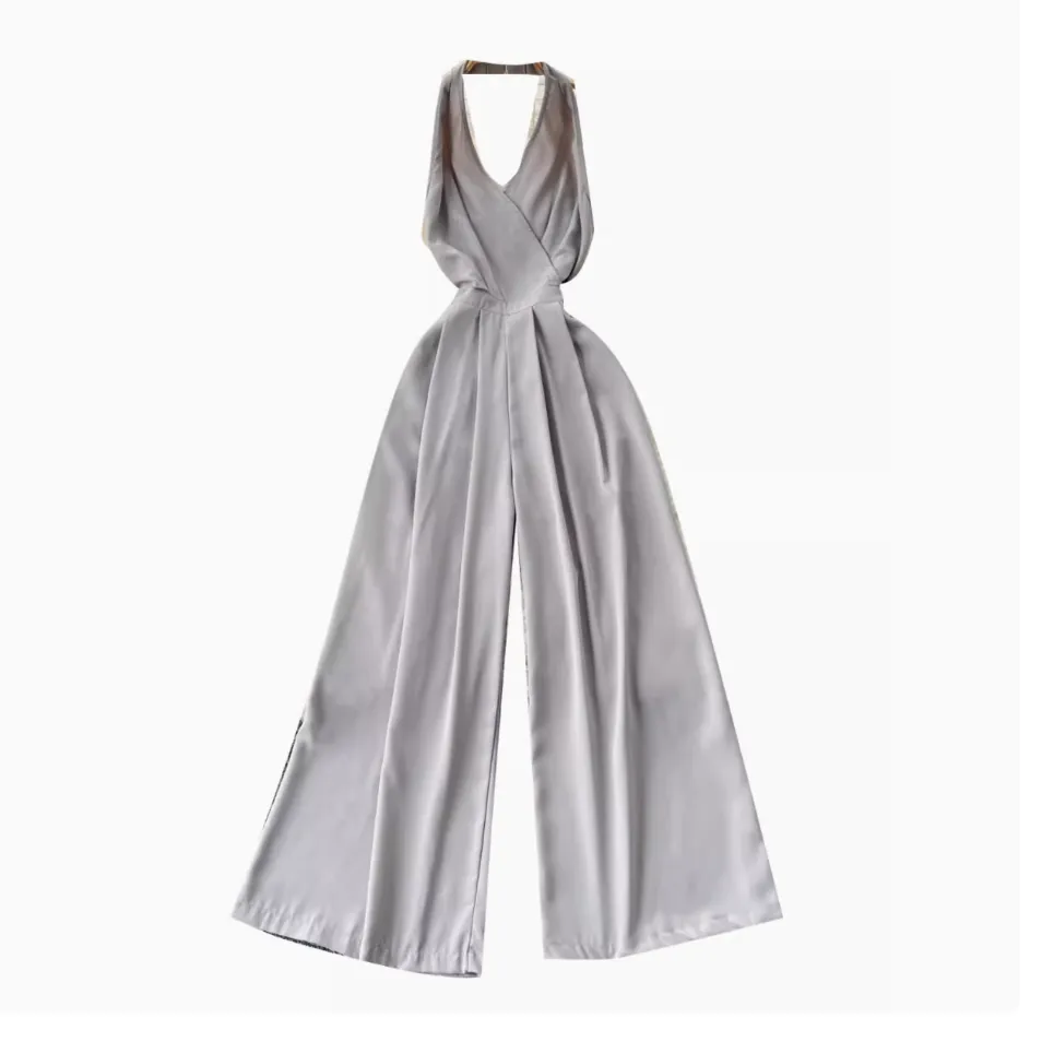 Chic Backless V-neck Halter Jumpsuits