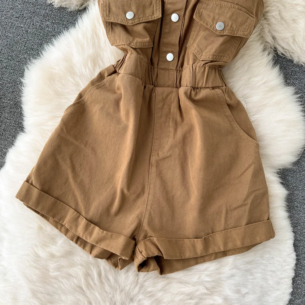 Chic Rolled Hem Loose Fit Jumpsuit