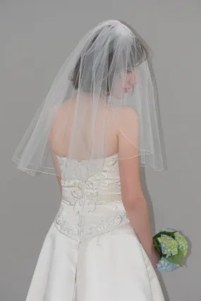 Classic Full Volume Chest Veil with Pencil Edge