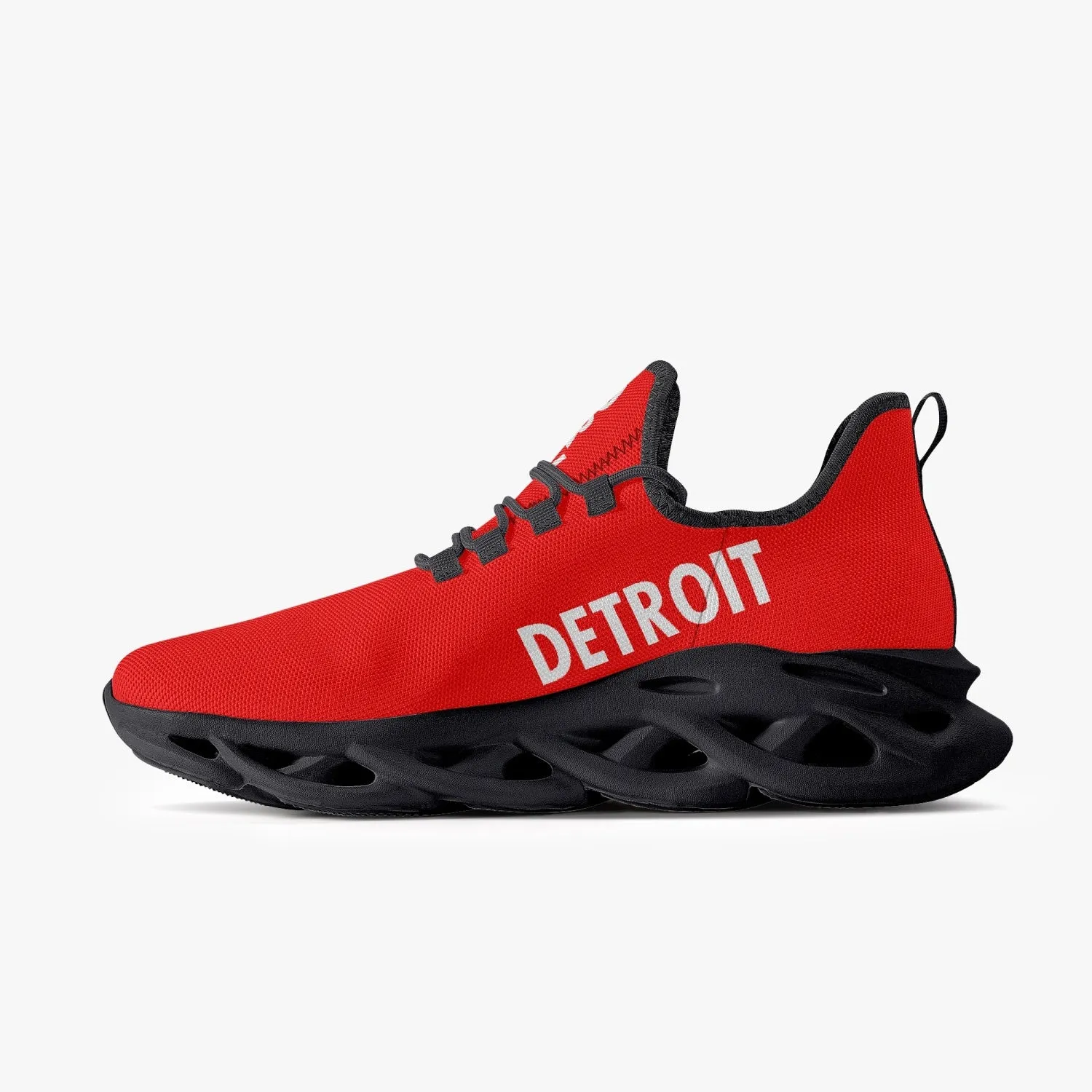 Detroit Hockey Bounce Mesh Knit Sneakers - Black Sole