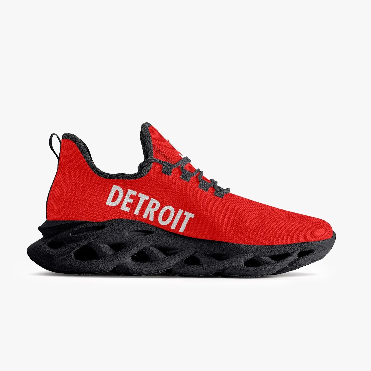 Detroit Hockey Bounce Mesh Knit Sneakers - Black Sole