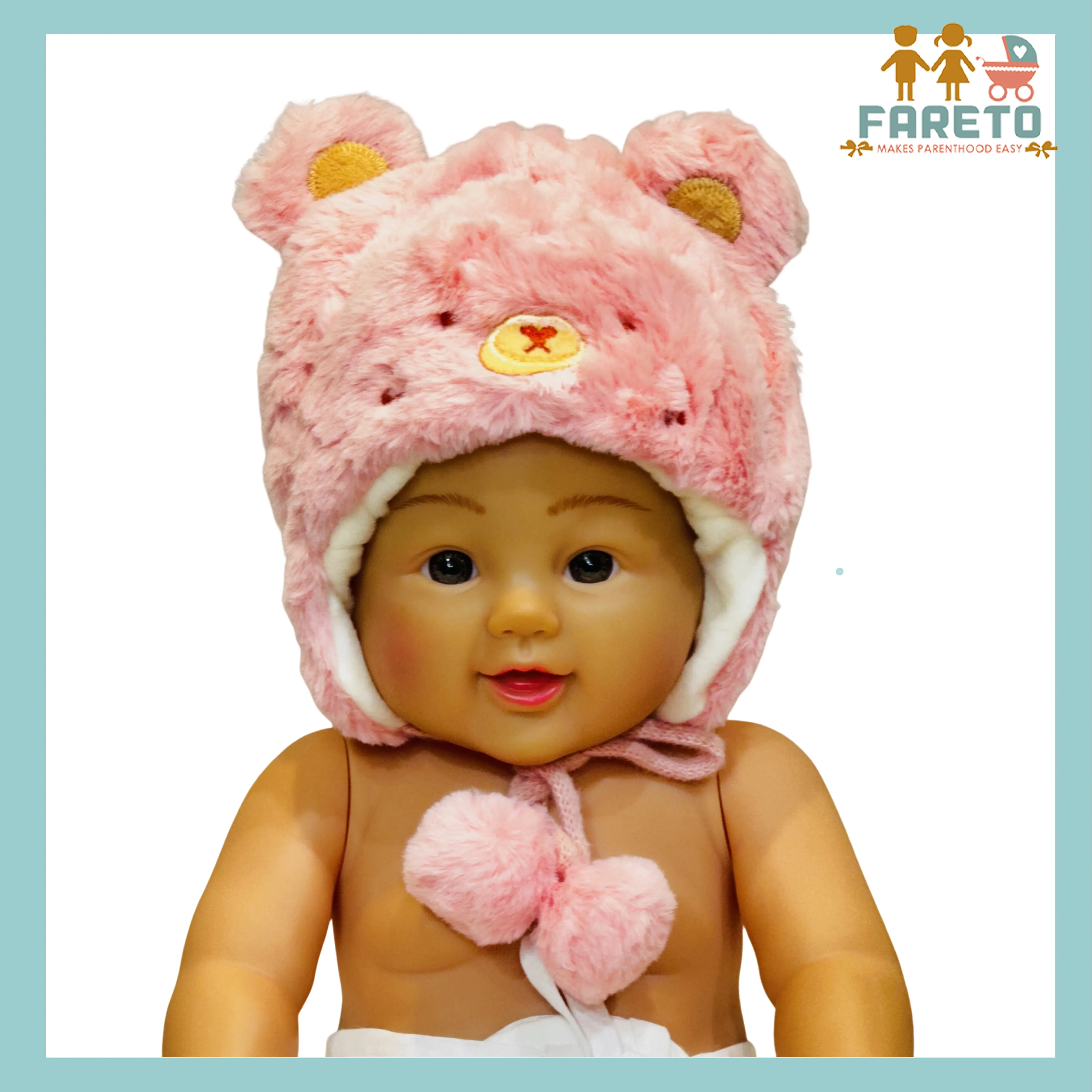 Fareto New Born Baby Super Warm Winter Wollen Cap (Pack of 1)(0-18 Months )Color: As Per The Availability