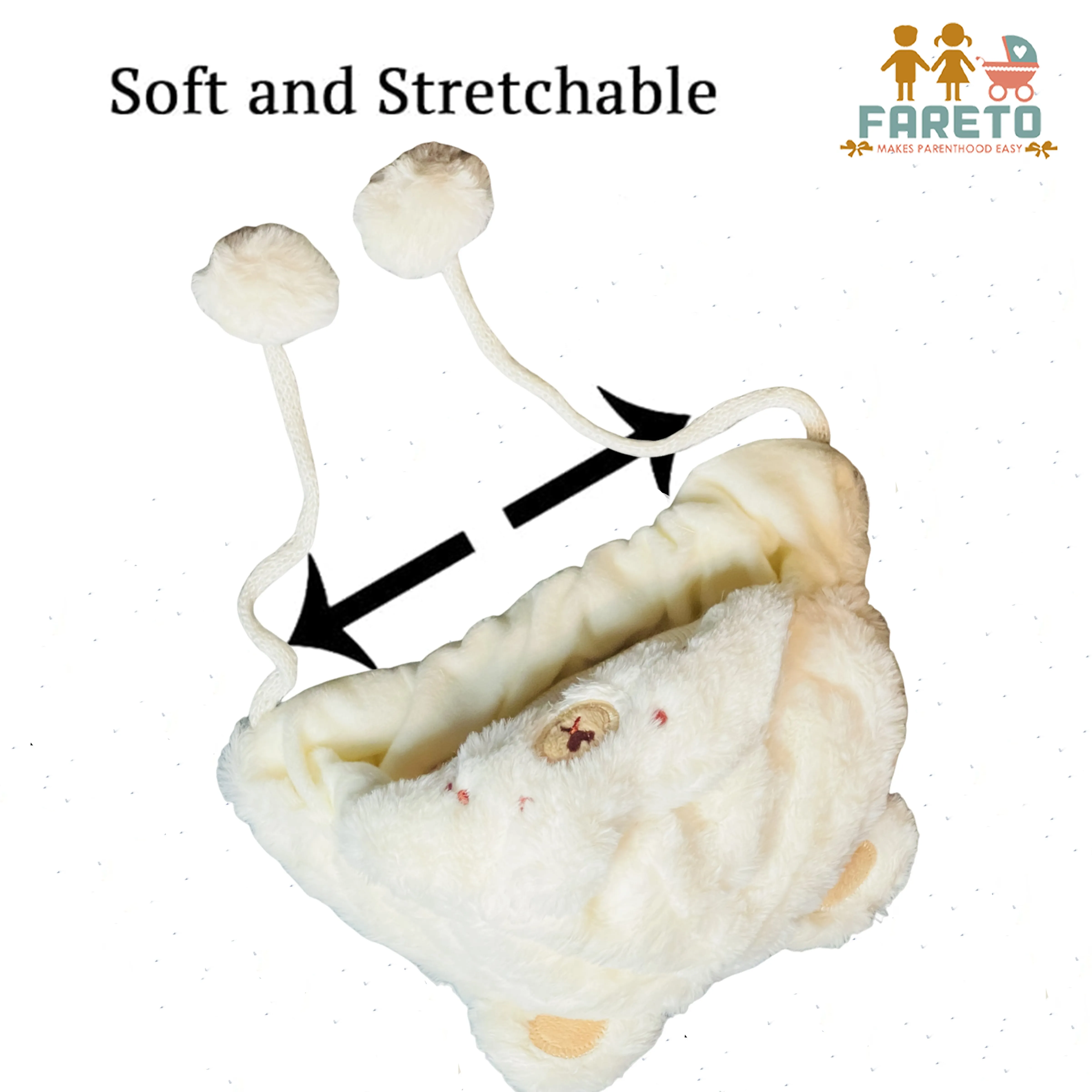 Fareto New Born Baby Super Warm Winter Wollen Cap (Pack of 1)(0-18 Months )Color: As Per The Availability
