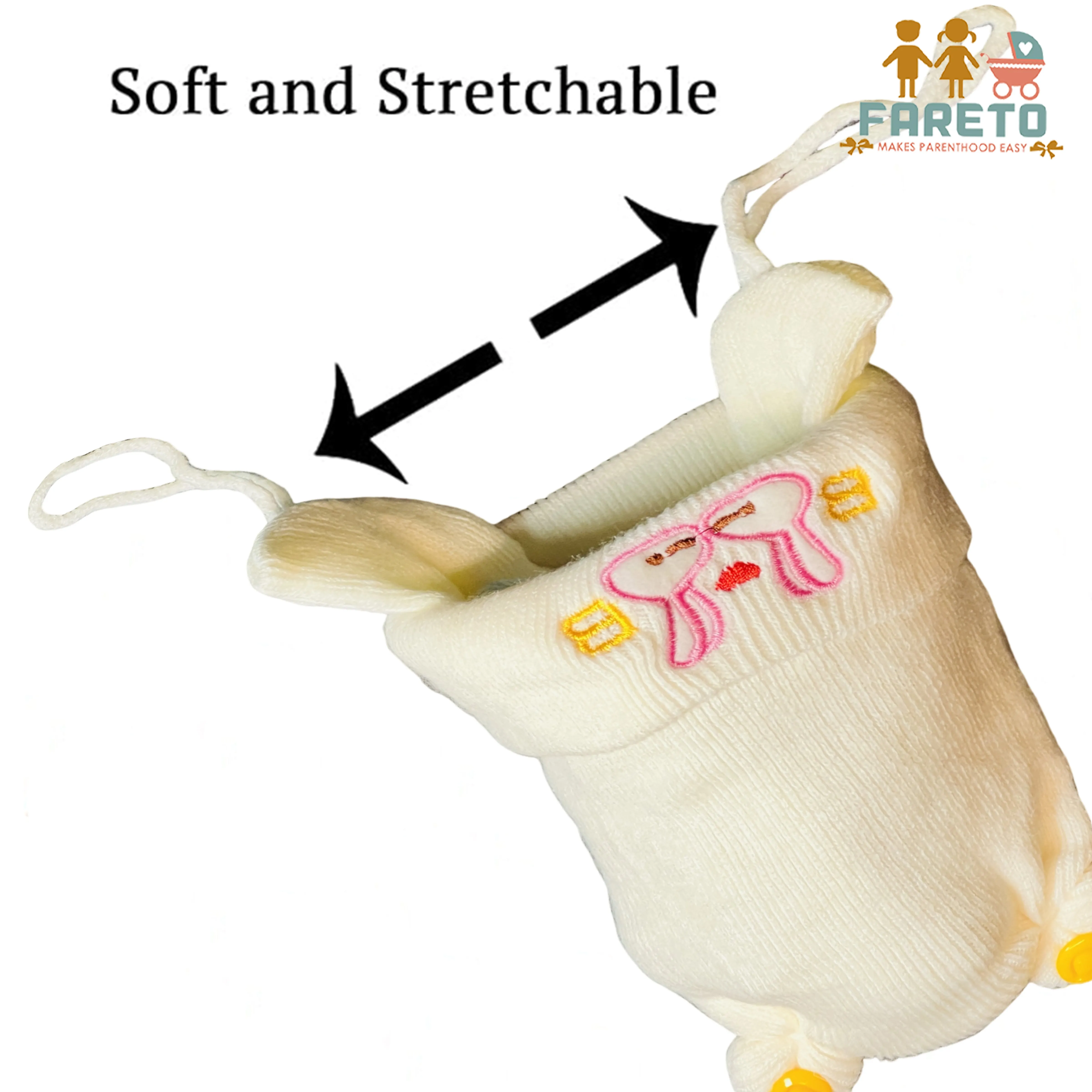 Fareto New Born Baby Super Warm Winter Wollen Cap (Pack of 3)(0-4 months) Colours and designs may vary.