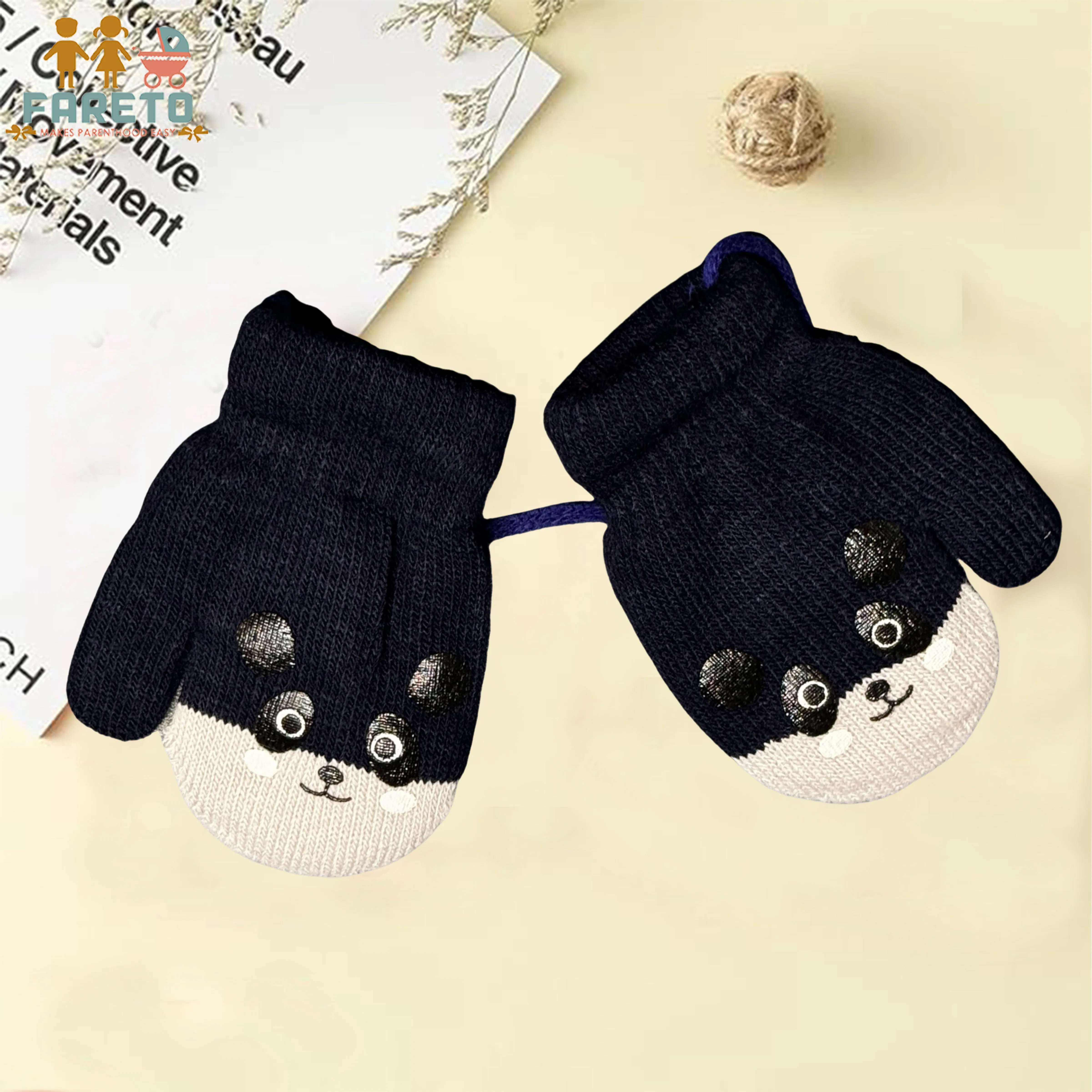 Fareto New Born Baby Winter wollen  Gloves (Pack of 2)( 0-1 Year )