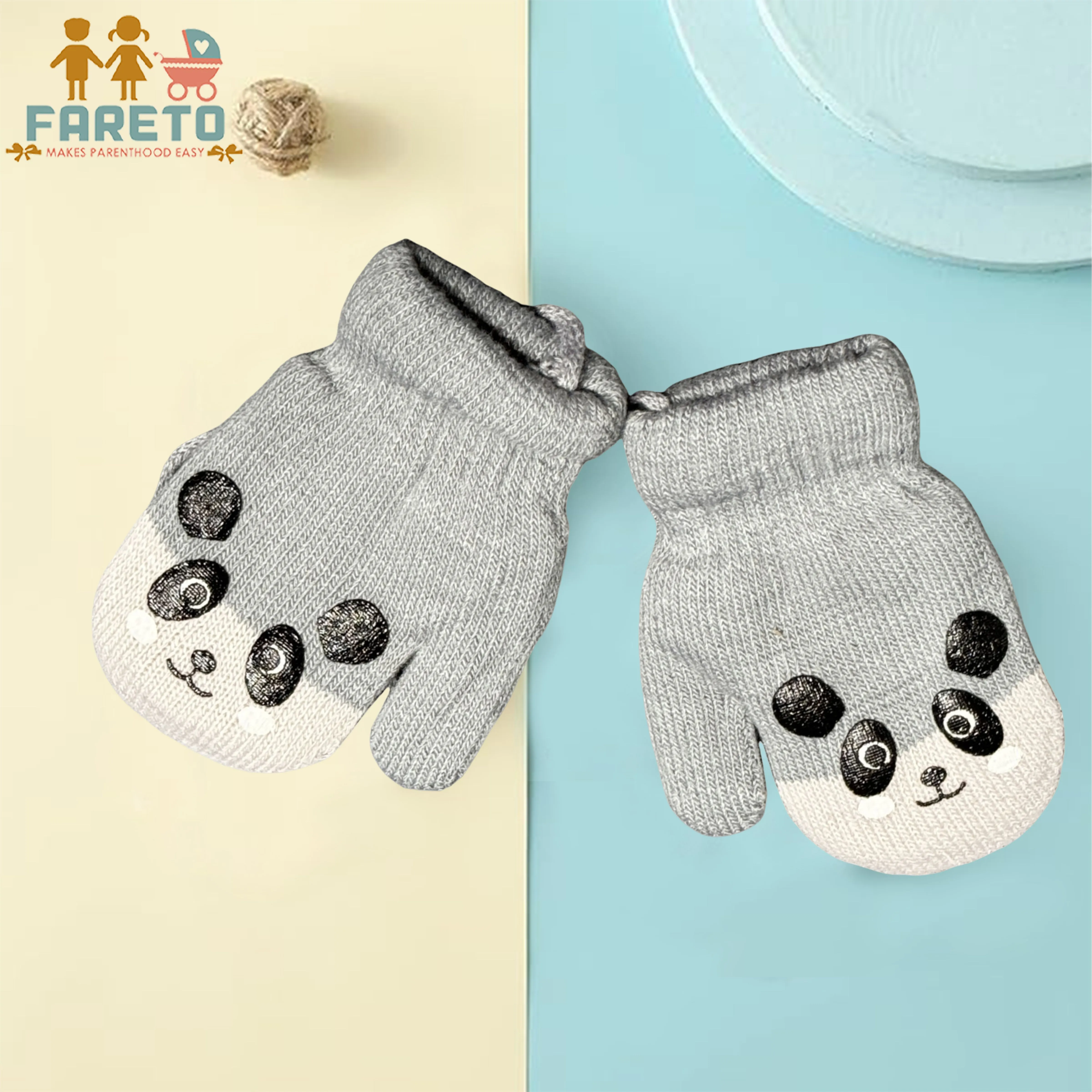 Fareto New Born Baby Winter wollen  Gloves (Pack of 2)( 0-1 Year )