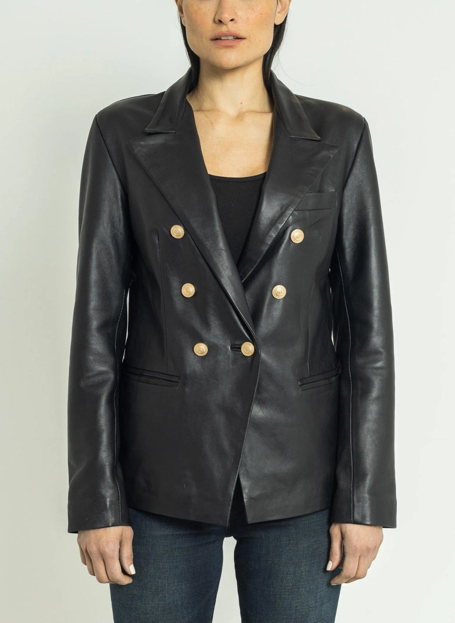 Francesca Leather Blazer