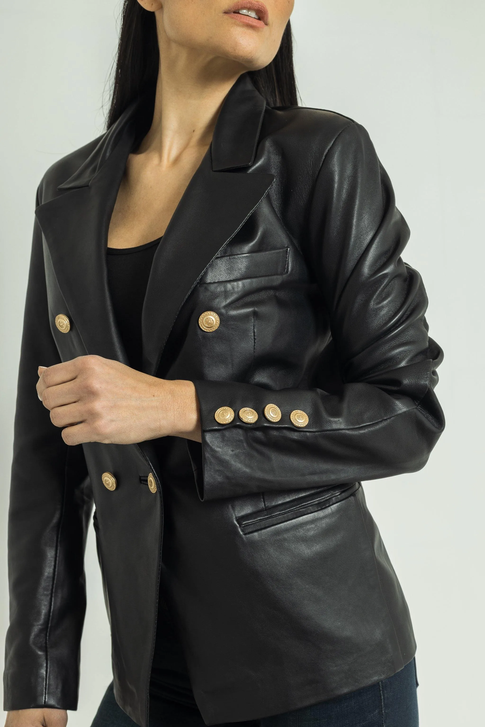 Francesca Leather Blazer