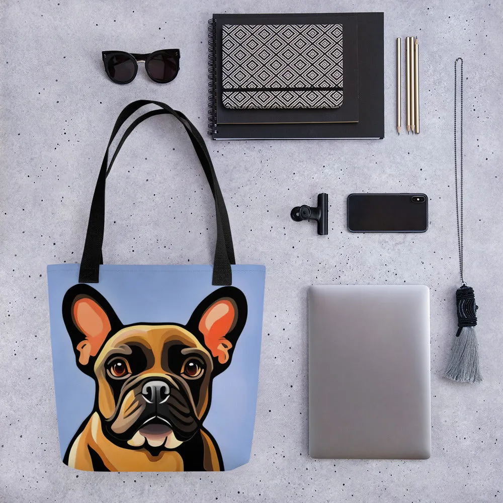 Frenchie Blue Tote Bag