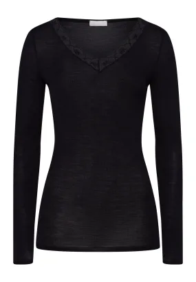 Hanro Woolen Lace L/Slv Shirt