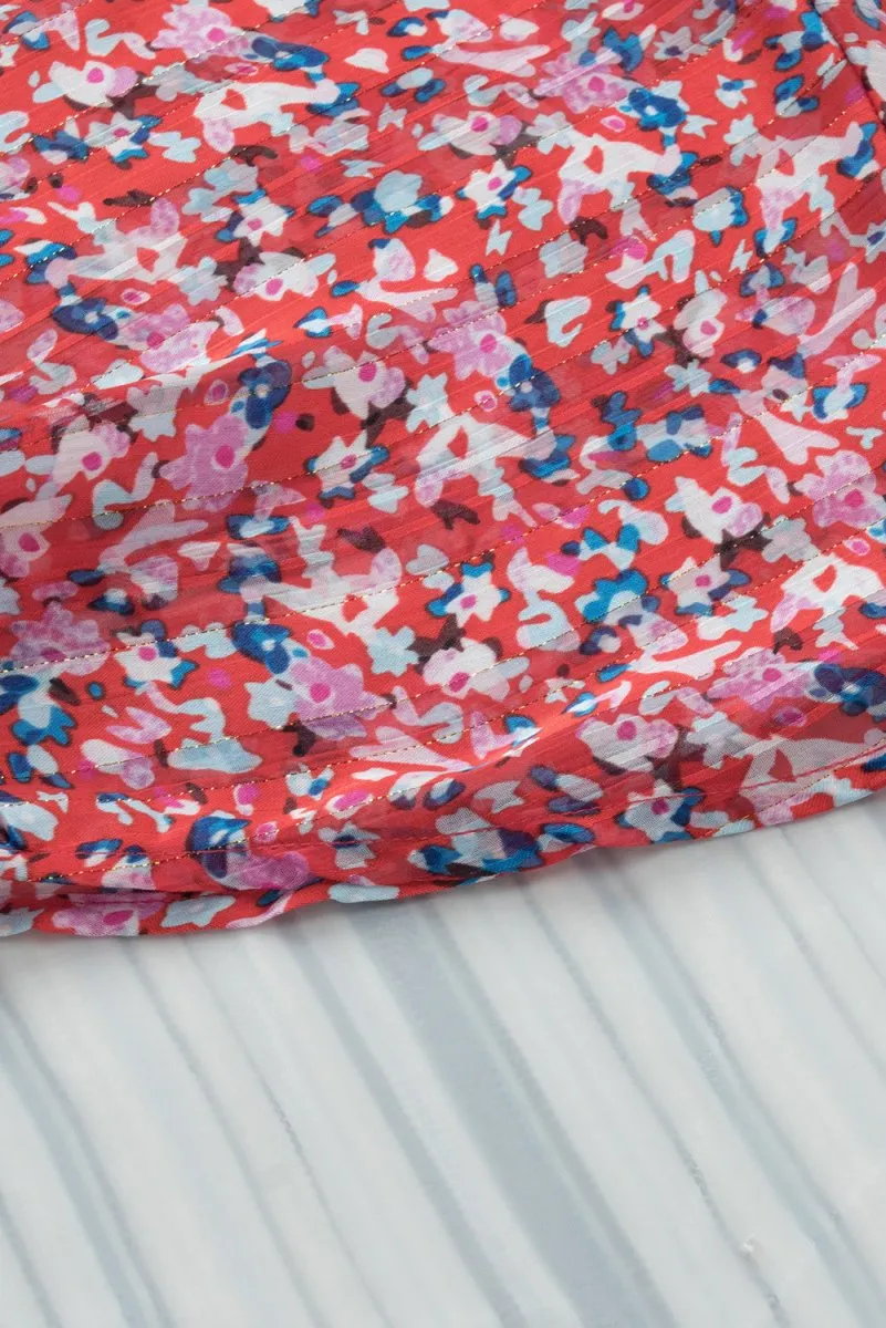Harmonic Petals Floral V Neck Blouse