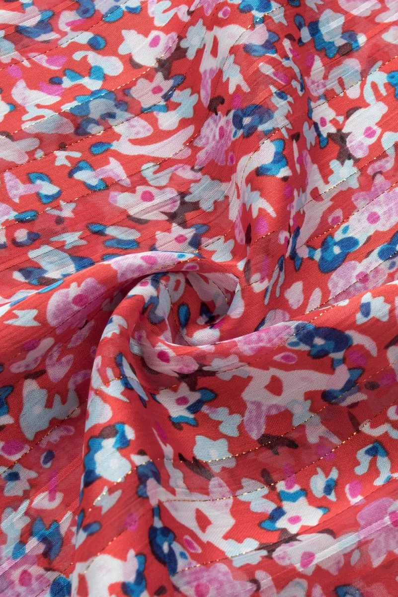 Harmonic Petals Floral V Neck Blouse