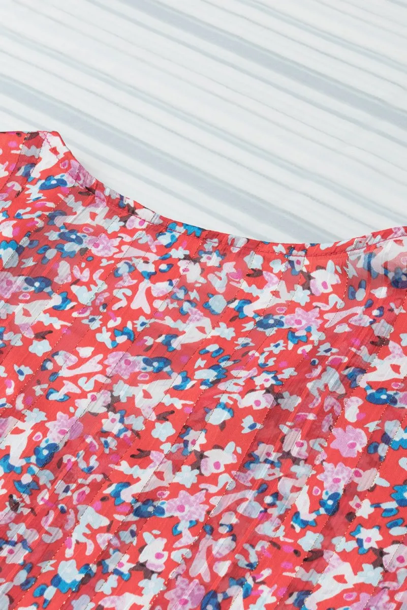 Harmonic Petals Floral V Neck Blouse