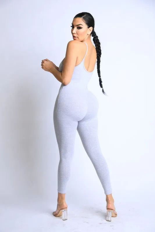 I Really Don't Care Soft Jumpsuit - Grey