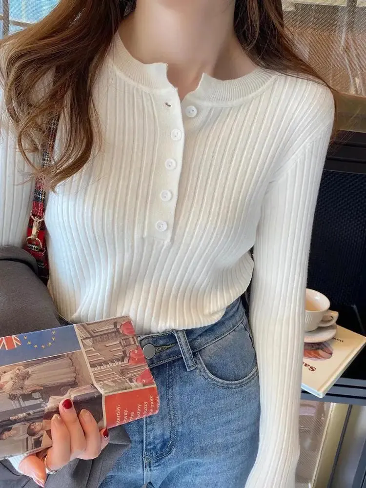 Ivyshape | Bold Striped Knit Sweater for Women