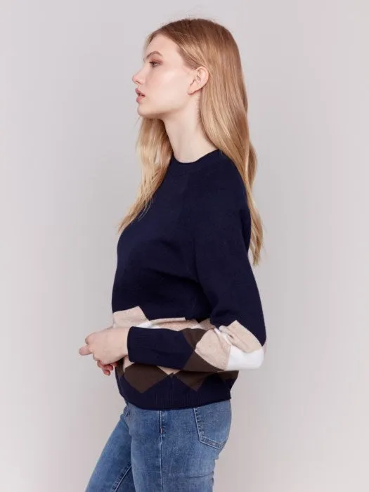 Jacquard Knit Diamond Sweater