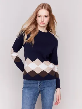 Jacquard Knit Diamond Sweater