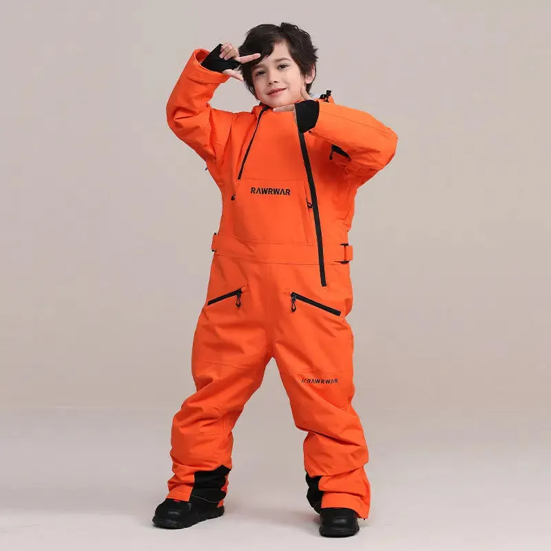 Kids Hooded Outdoor Ski & Snowboard Jumpsuits
