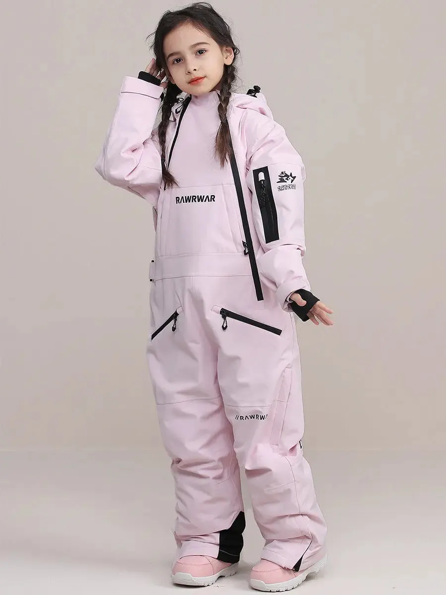 Kids Hooded Outdoor Ski & Snowboard Jumpsuits