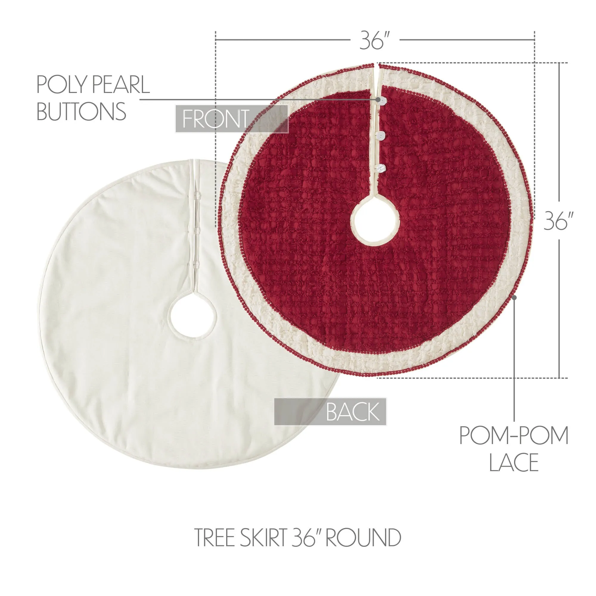 Kringle Chenille Tree Skirt 36" VHC Brands