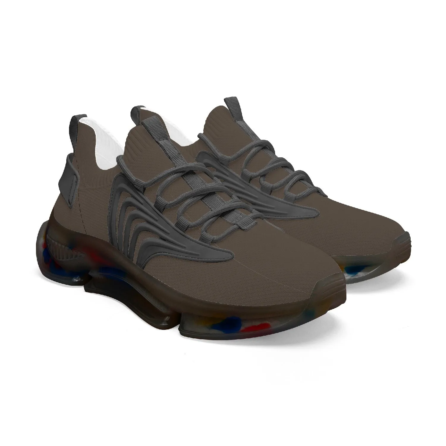 Lava Brown Wing-Style Mesh Knit Sneakers
