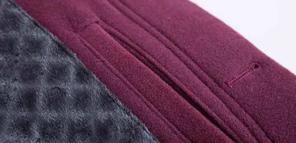 Men's Long Warm Single Breasted Winter Overcoat