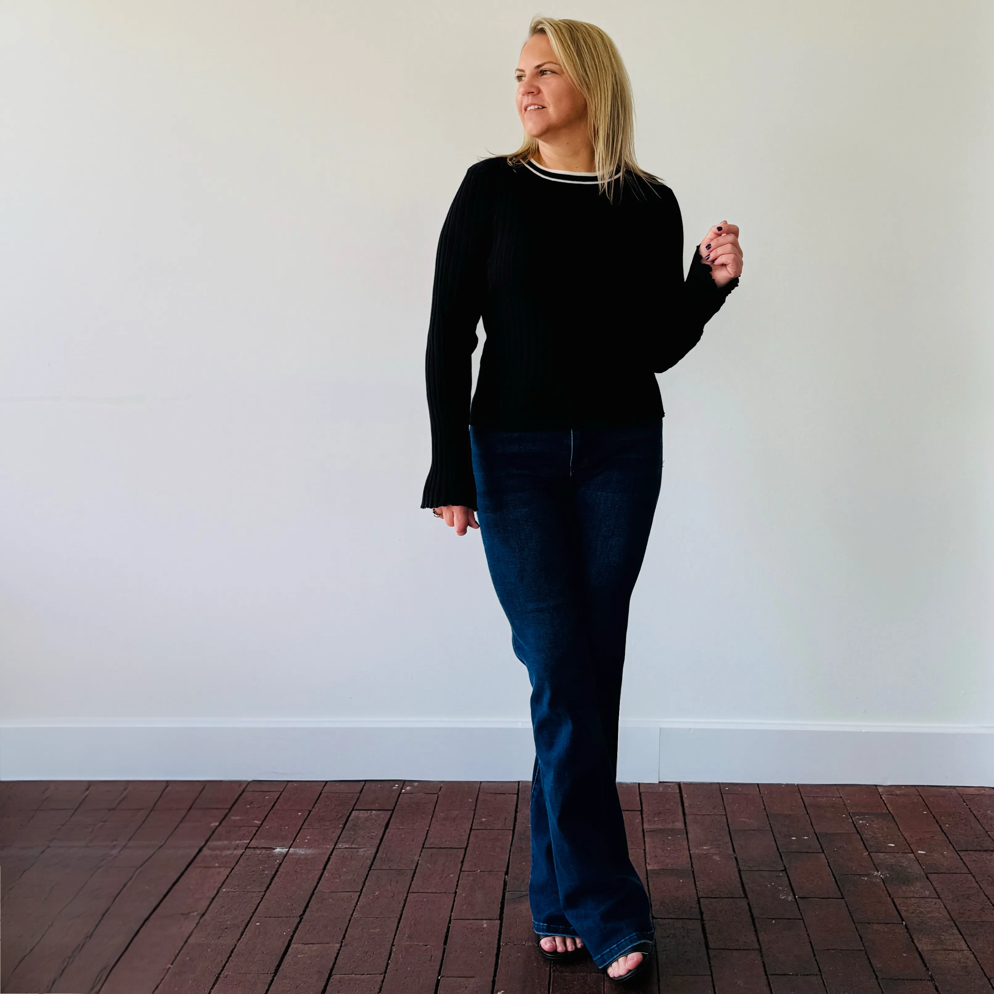 Morgan Long Sleeve Ribbed Top