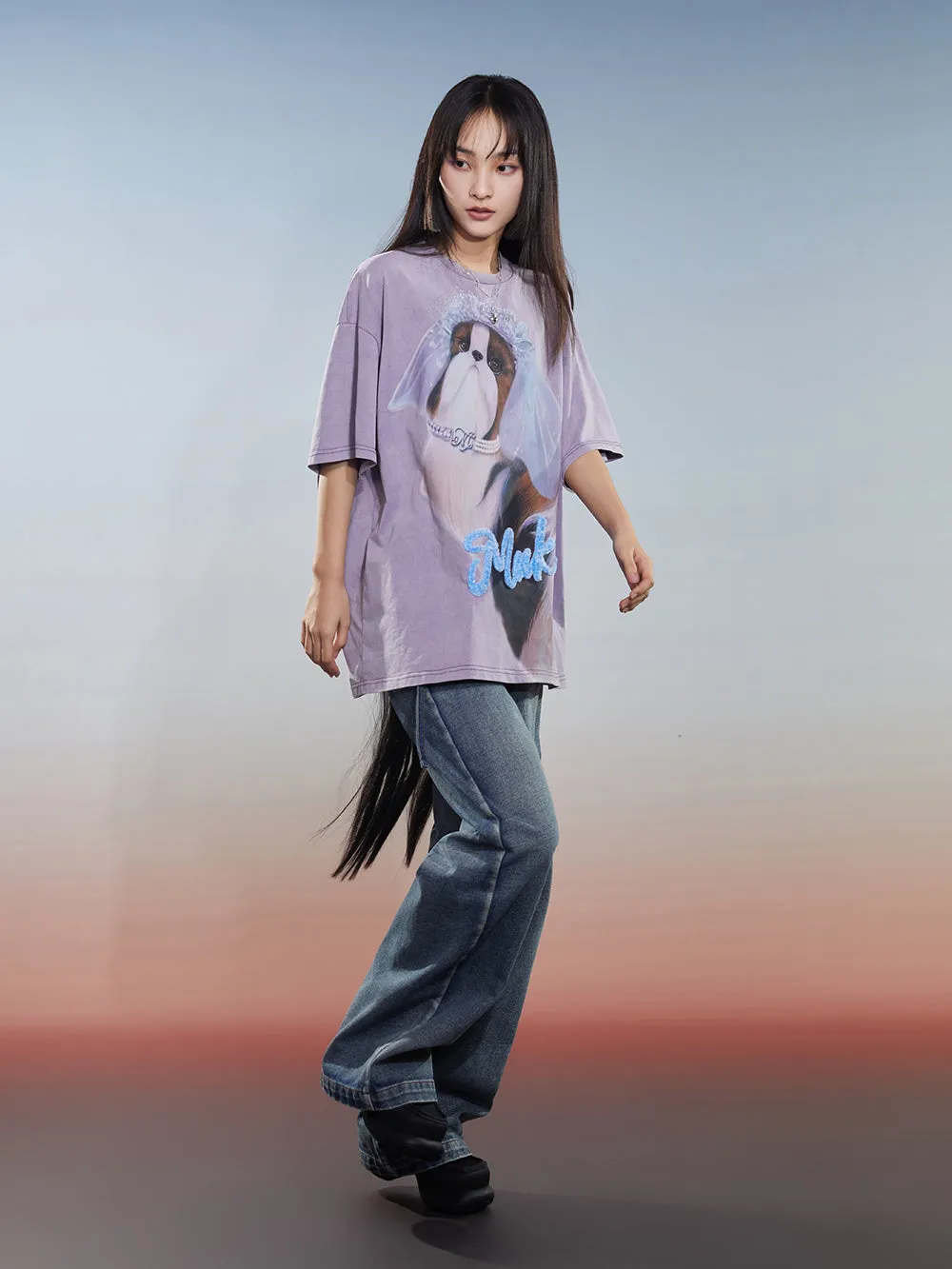 MUKZIN 2-Color Cartoon Loose Comfortable Versatile Casual T-shirt