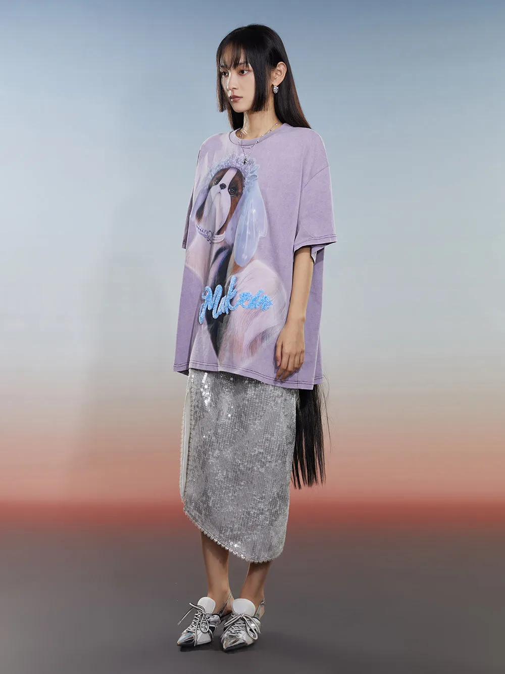 MUKZIN 2-Color Cartoon Loose Comfortable Versatile Casual T-shirt