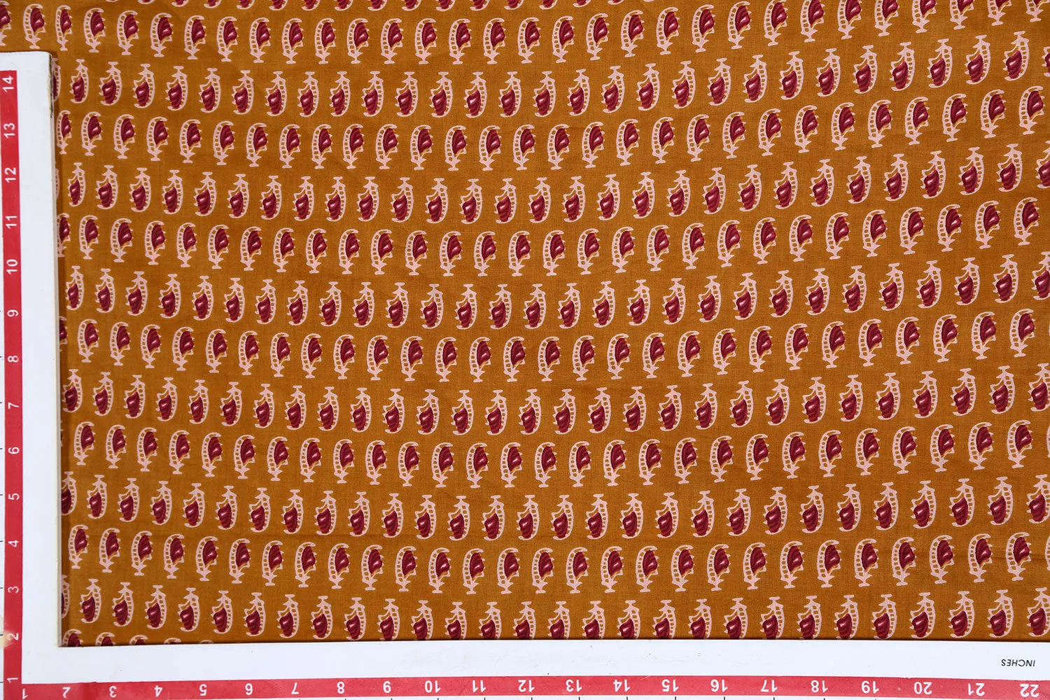 Mustard Printed Cotton Fabric