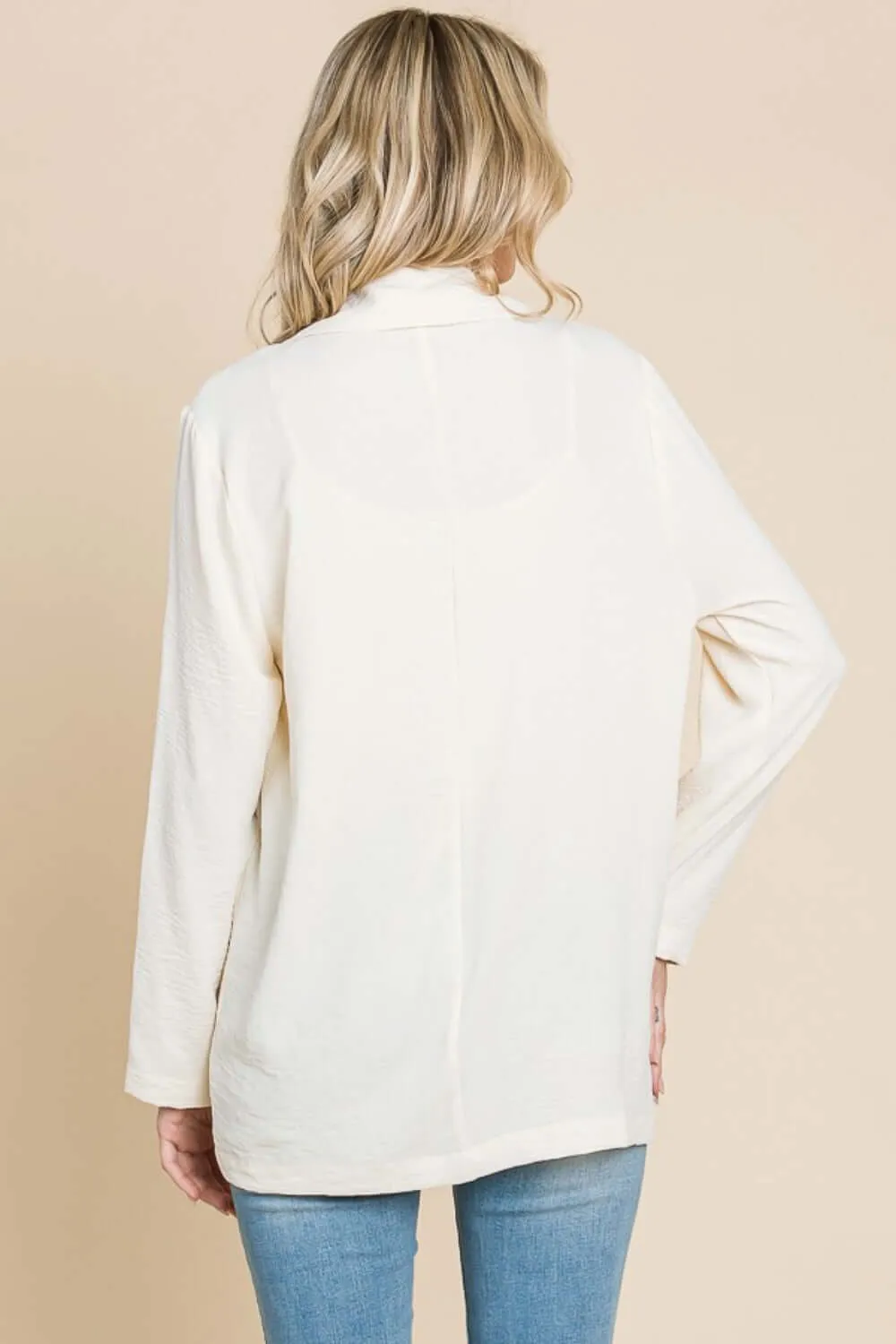 One Button Long Sleeve Blazer