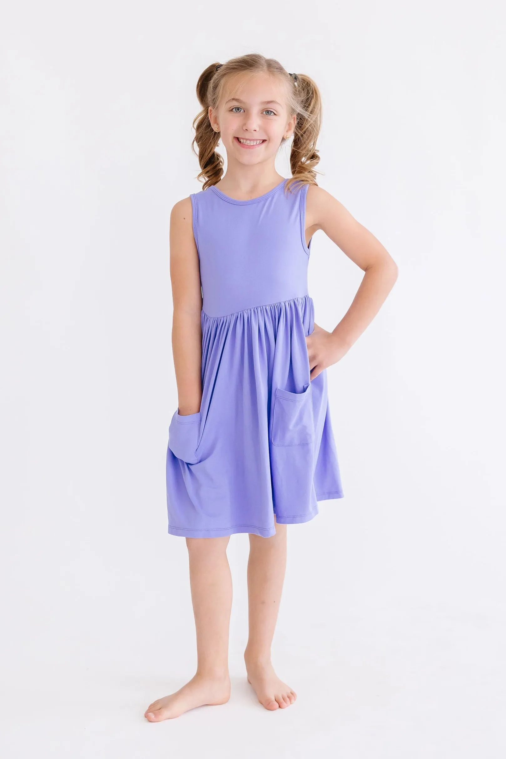 Periwinkle Pocket Tank Twirl Dress