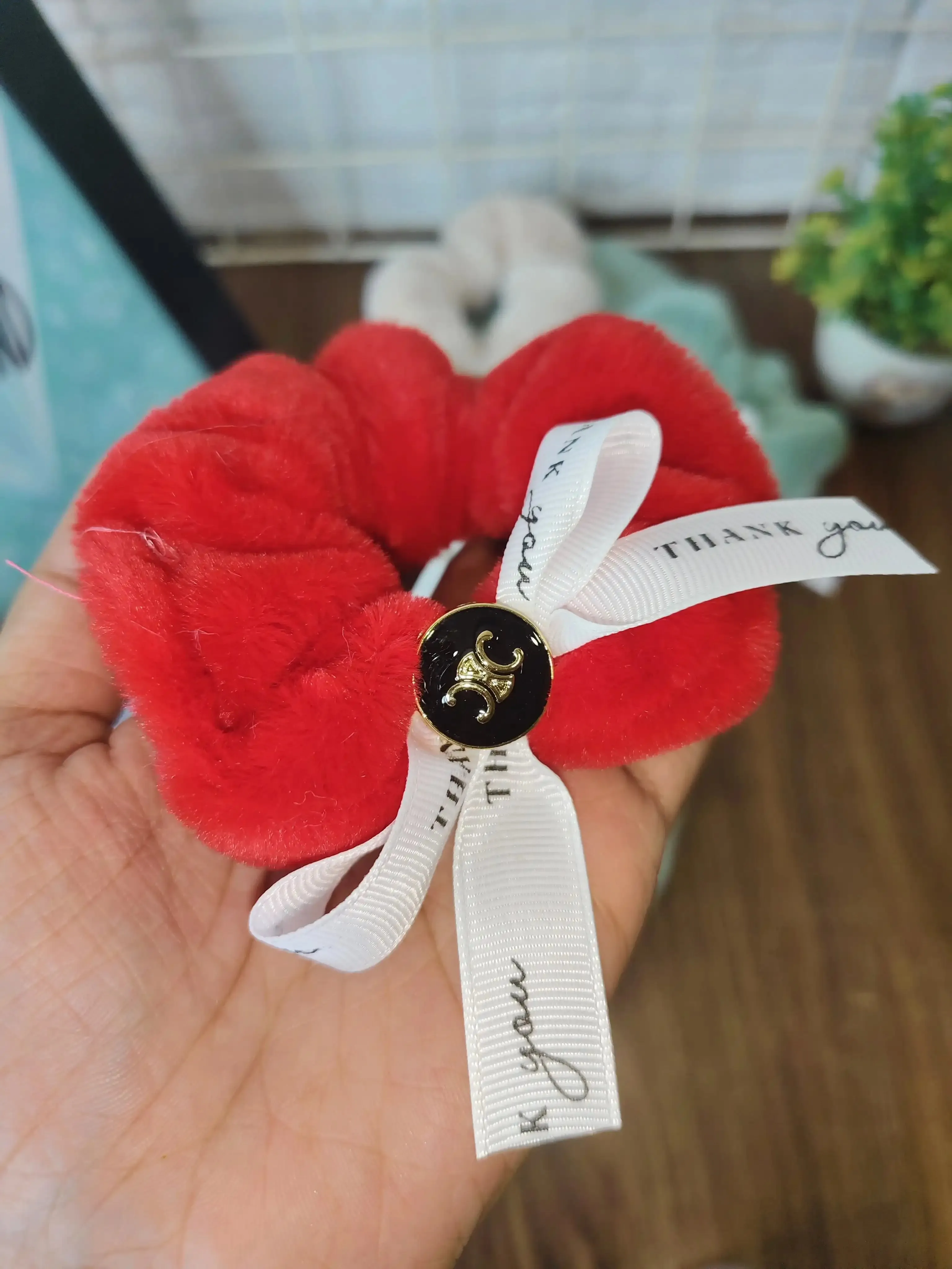 Premium woolen bow charm scrunchies
