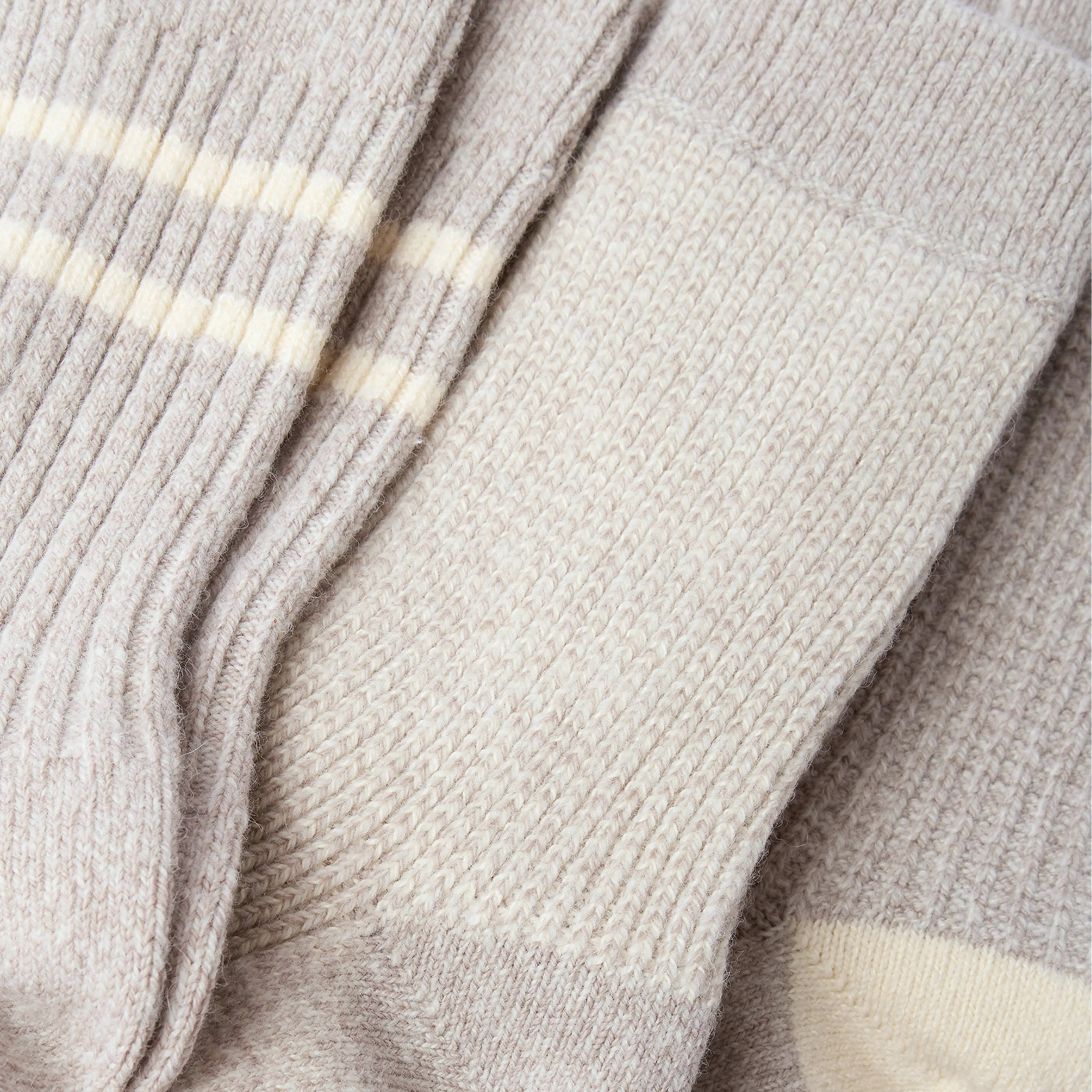 Rototo Recycle Cotton / Wool Daily 3 Pack Socks Gray / Off White