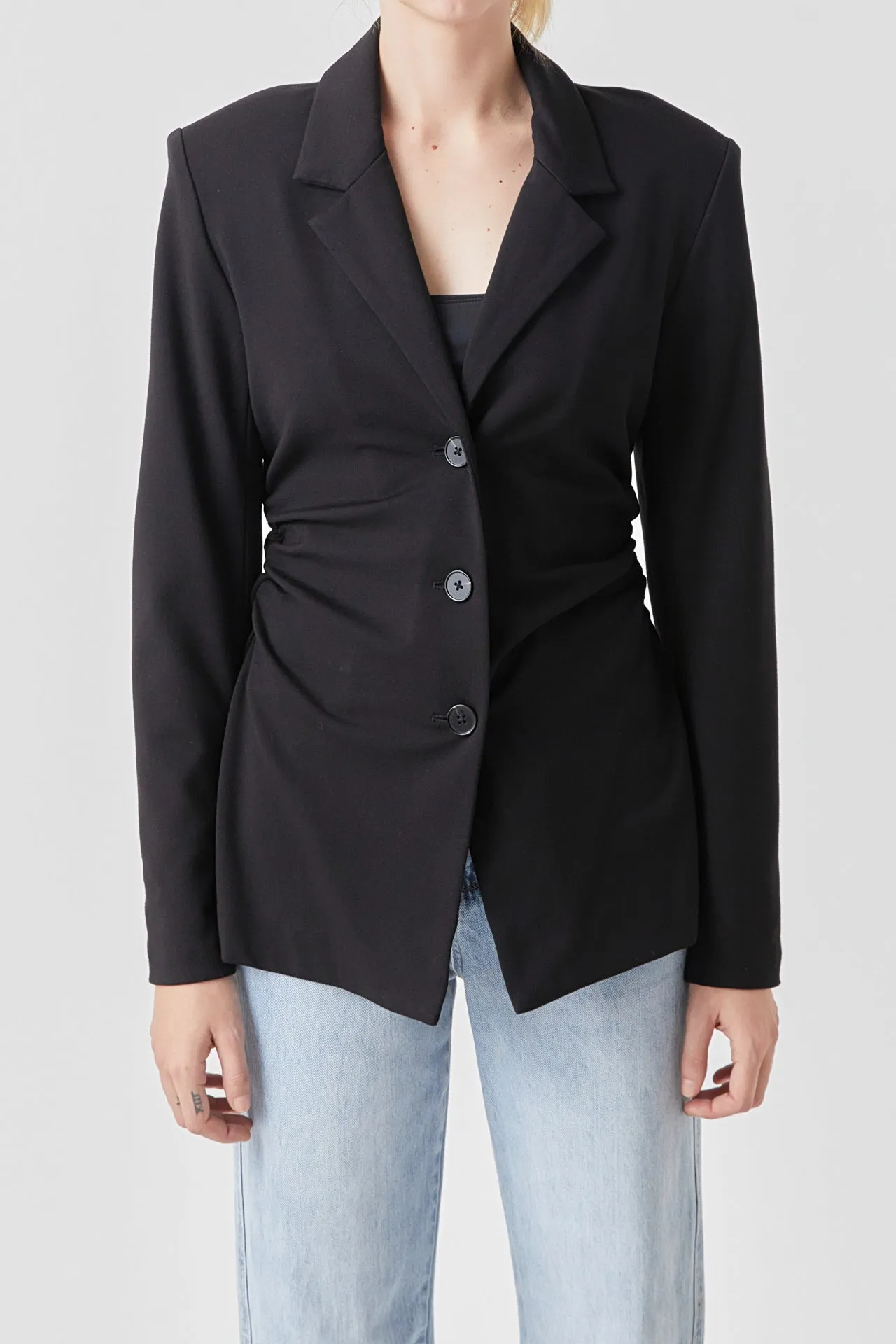 Ruched Blazer