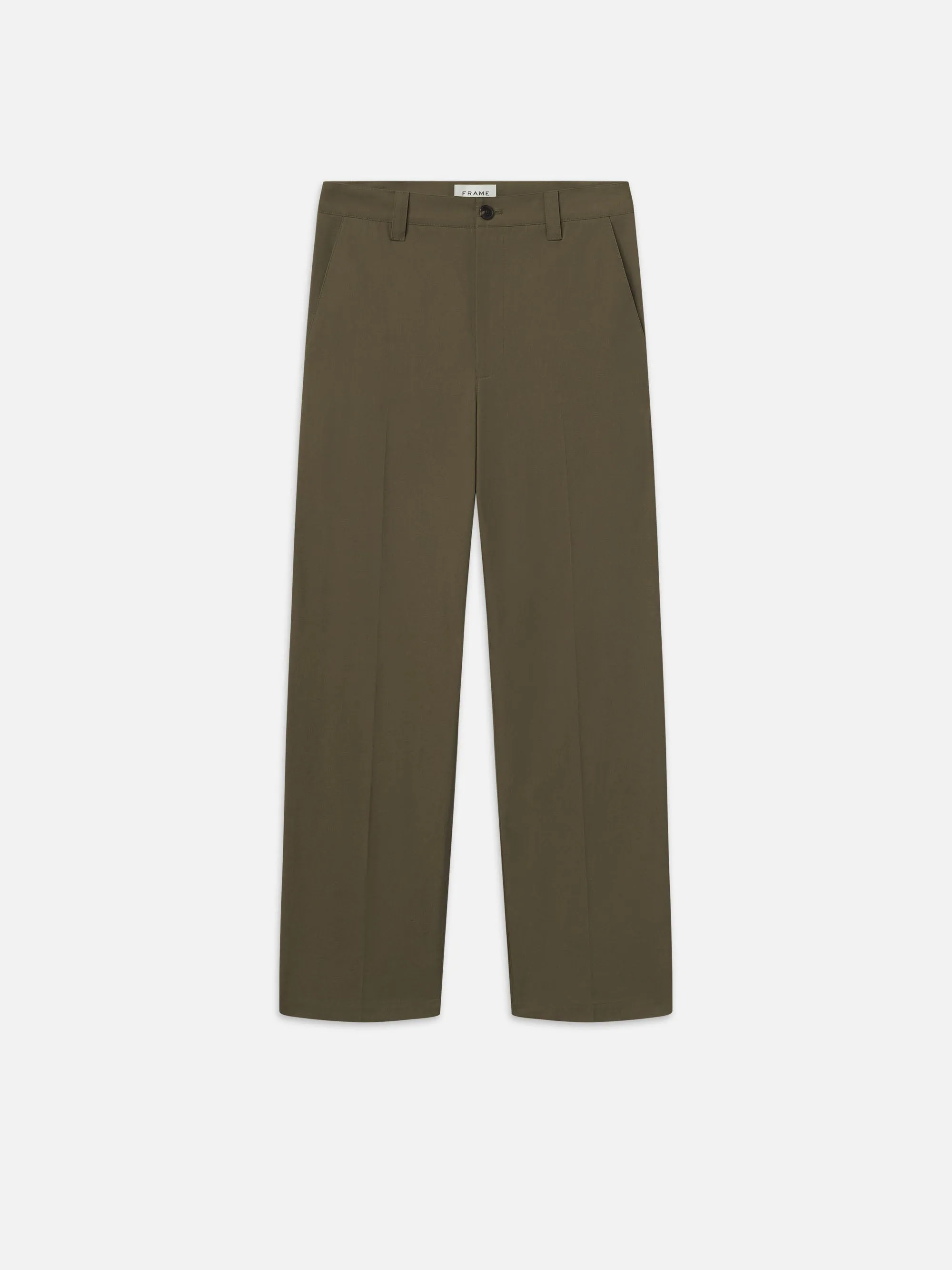 Straight Leg Chino Trousers -- Moss Green