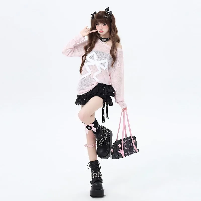 Summer Sweet Lazy Style Loose Long Sleeve Blouse