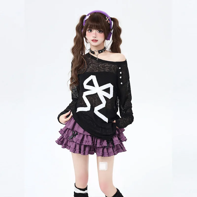 Summer Sweet Lazy Style Loose Long Sleeve Blouse