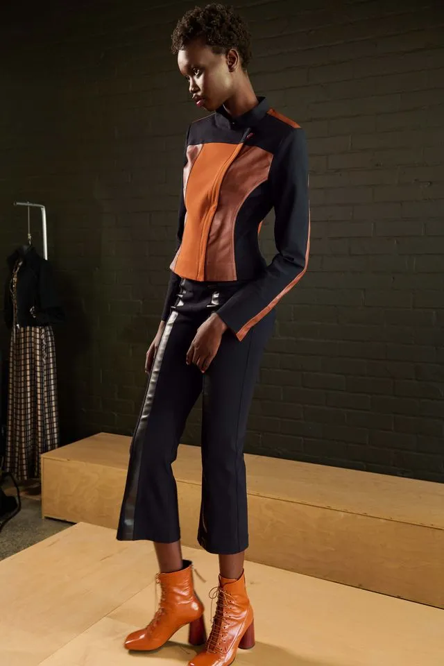 Tech Stretch Moto Jacket with Patchwork Detail - ARCHER FA24