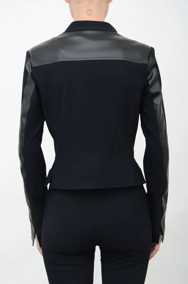 Tech Stretch Moto Jacket with Patchwork Detail - ARCHER FA24